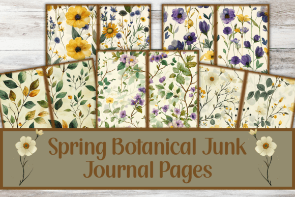 Download Spring Botanical Junk Journal Pages, - Spring Collection