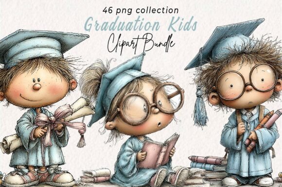 Download Whimsical Graduation Kids Clipart - Premium Bundle