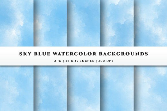 Download Watercolor Backgrounds - Sky Blue - Sky Collection