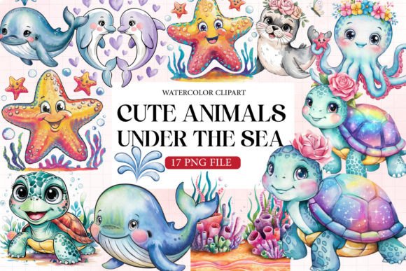 Download Cute Animals Under the Sea Sublimation - Cute animals Collection