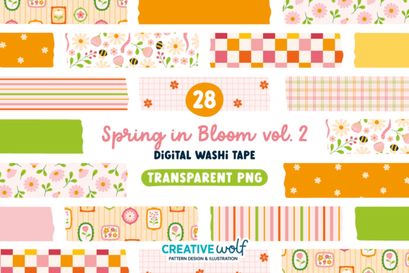 Download Spring in Bloom Vol.2 Digital Washi Tape - Spring Collection