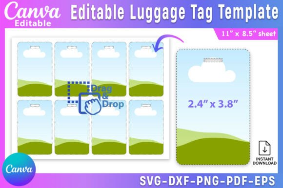 Download Canva Editable Luggage Tag Template - Premium Bundle