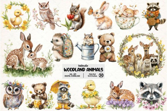 Download Forest Spring Woodland Animals Clipart - Spring Collection