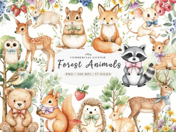 Download Forest Spring Woodland Animals Clipart - Spring Collection