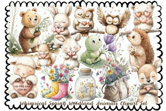 Download Whimsical Spring Woodland Animals Clipar - Spring Collection