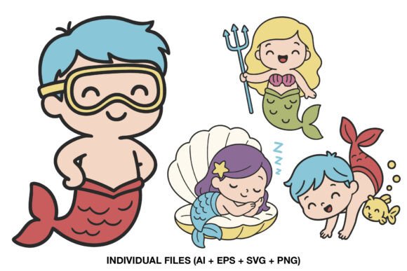 Download Cute Mermaid Kids Clipart - Kids clipart Collection