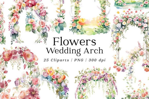 Download Spring Flowers Wedding Arch Watercolor - Premium Resources