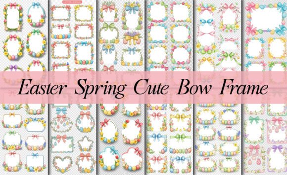 Download Easter Spring Cute Bow Frame Bundle Png - Spring Collection