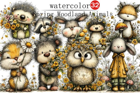 Download Whimsical Spring Woodland Animals Clipar - Spring Collection